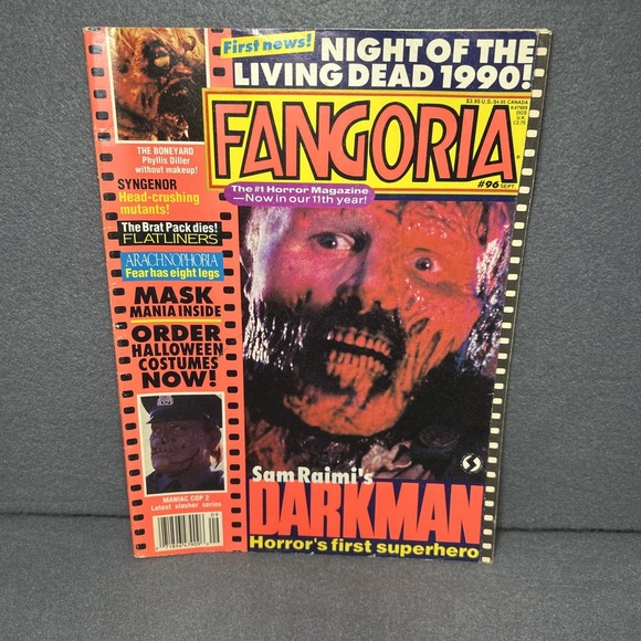 Horror Sci-Fi Fangiria Magazine #96 Sept 1990 Dark Man‎ Arachnophobia Flatliners - Picture 1 of 9